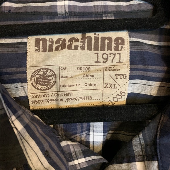 2 NWT XXL Machine short sleeve button up plaid shirts - Picture 12 of 16